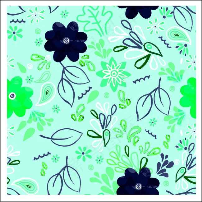 手绘花纹ai矢量模版下载