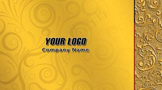 金黄色尊贵大气欧式花纹浮雕名片设计