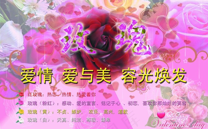 玫瑰花图片psd模版下载