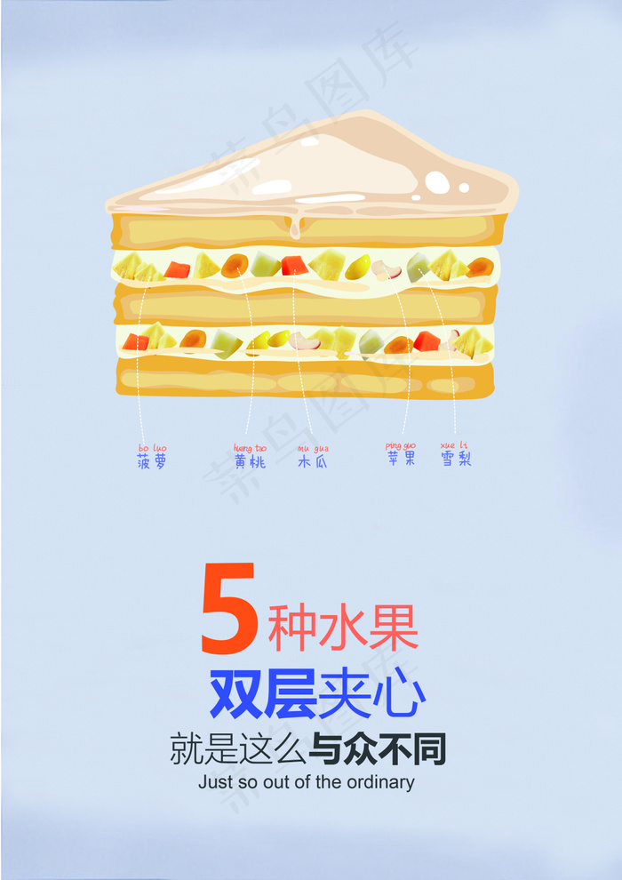 水果蛋糕台卡ai矢量模版下载