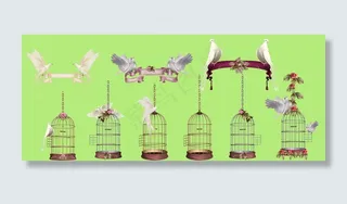 鸟笼psd分层素材