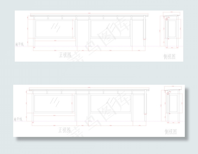 候车亭图纸
