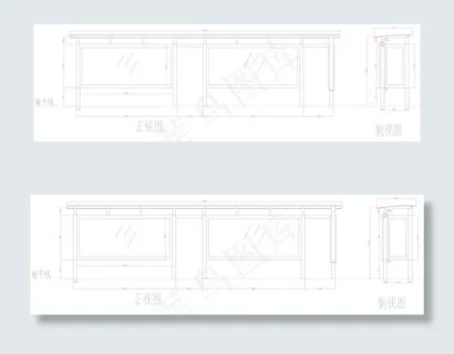 候车亭图纸