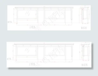 候车亭图纸