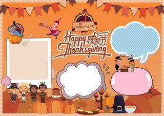 感恩节卡通可爱手抄报