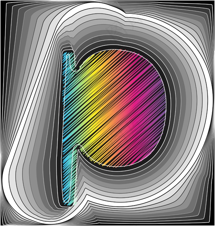 摘要字体矢量插画eps,ai矢量模版下载