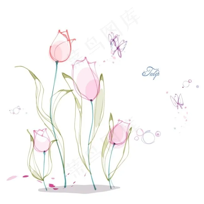 百合花ai矢量模版下载