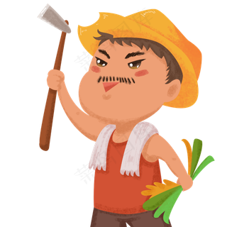 卡通劳动节职业人物之举手的农民卡通劳动节职业人物之举手的农民,免抠元素