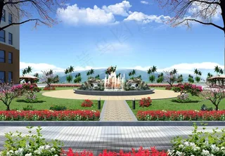 小区园林景观绿化psd分层图片