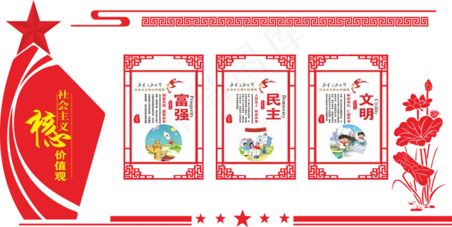 *核心价值观党建文化墙