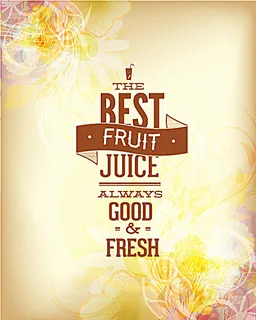 黄色花朵背景饮料宣传单模板