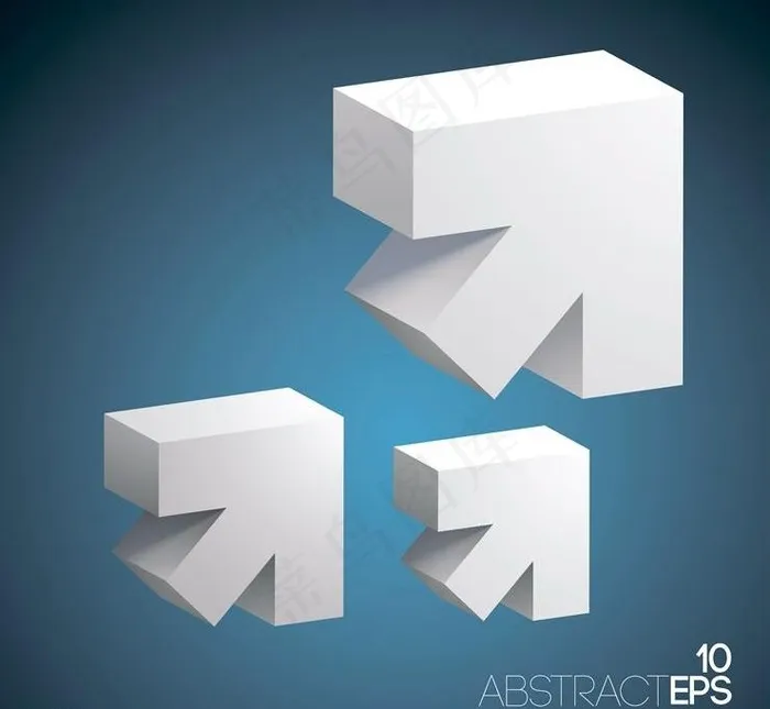 3d箭头设计图片eps,ai矢量模版下载