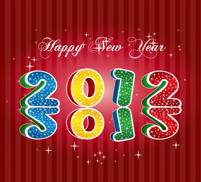 2012新年快乐设计eps,ai矢量模版下载