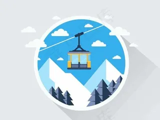 缆车图标矢量图片