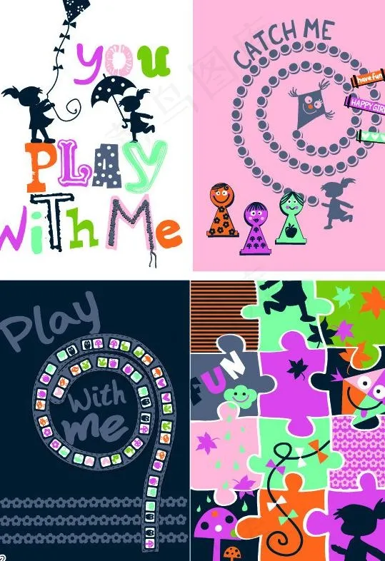 拼图 风筝图片eps,ai矢量模版下载