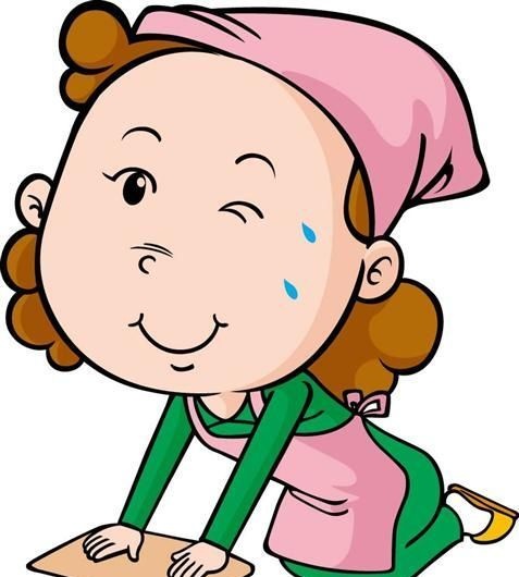 家庭主妇 做家务 日本女性人物矢量...