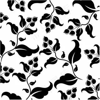 黑白花纹矢量矢量素材免费下载