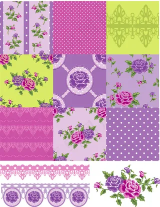 印花布料花纹图案背景矢量素材