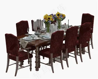 桌椅素材模型模板下载