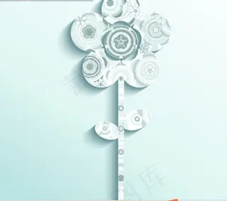 淡雅花朵矢量素材下载