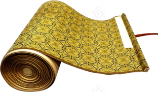 复古牛皮纸卷轴纸张设计元素png免...