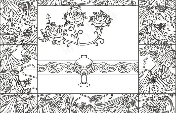 艺术玻璃图案图片cdr矢量模版下载