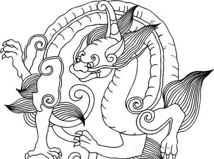 龙纹 中华传统 花纹 黑白 装饰 AI 龙纹 中华传统 花纹 黑白 装饰 AI