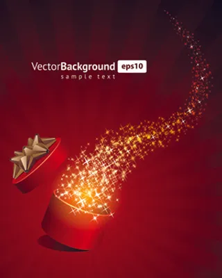 梦幻星光礼盒圣诞海报矢量素材
