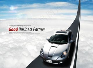 云海高速路创意汽车广告PSD