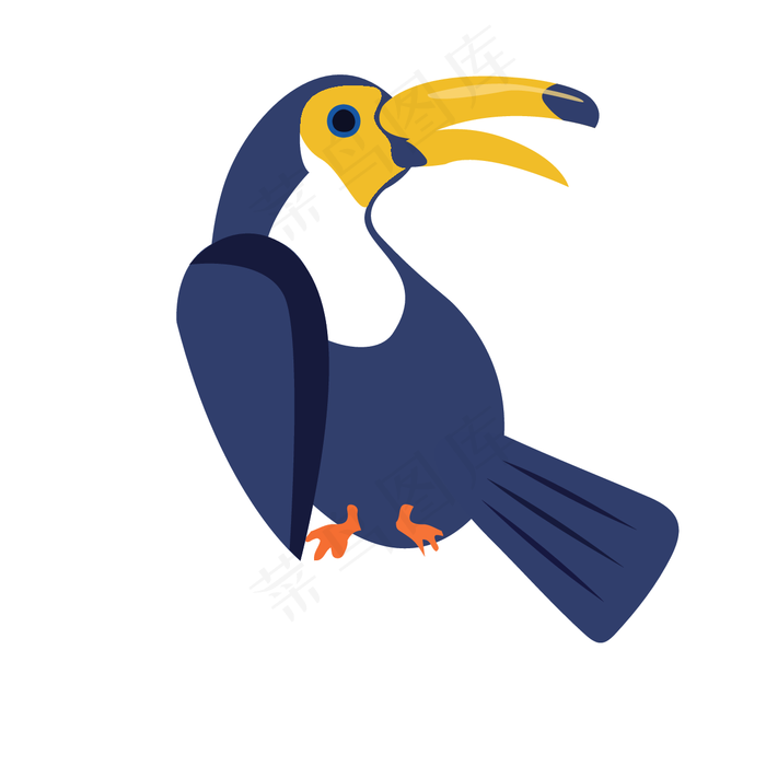 日本拼色手绘插画乌鸦