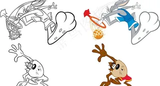 扣蓝卡通动物图片