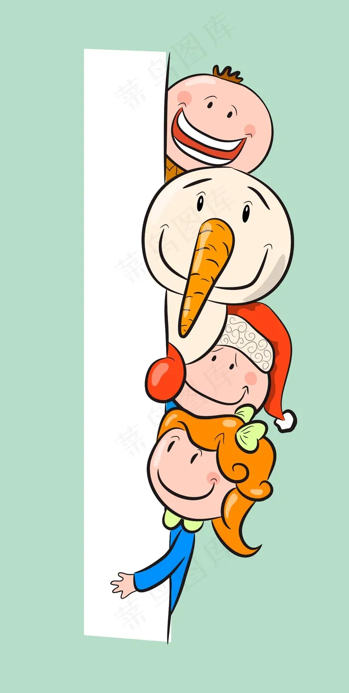 圣诞元素圣诞老人儿童ai矢量模版下载