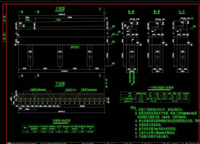 桥台构造图cad图纸