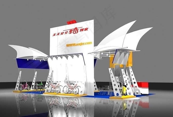杭州安琪儿电动自行车展览展示3D模...