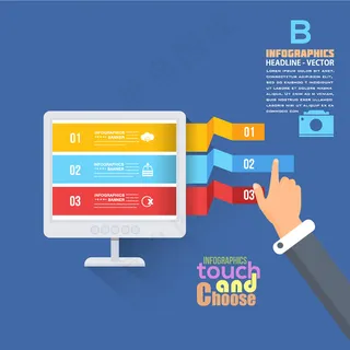 办公人物矢量扁平化蓝色科技插画