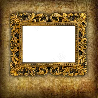 金色复古花纹墙体无框画