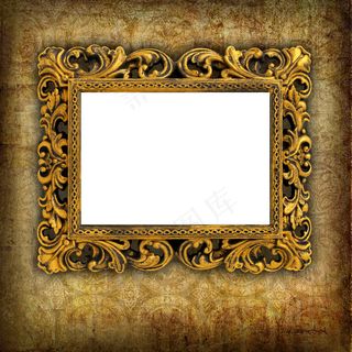 金色复古花纹墙体无框画