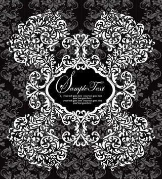 白色花纹灰色底纹矢量素材