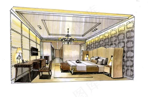 合景花都室内手绘图片素材