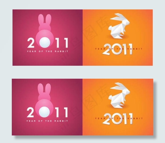 2011年兔子形象背景矢量素材eps,ai矢量模版下载