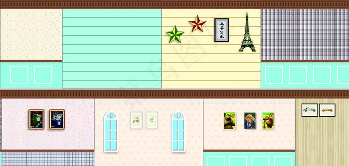 美式墙纸图片cdr矢量模版下载