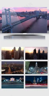 费城城市夜景延时摄影 费城城市夜景延时摄影