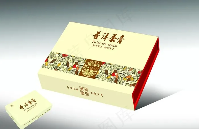 普洱茶膏礼盒(展开图)图片cdr矢量模版下载