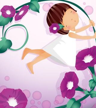 韩国女孩儿童矢量图051