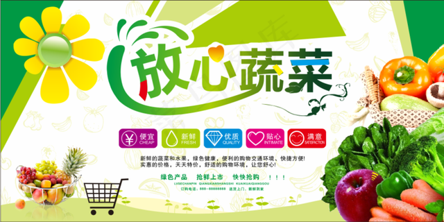 蔬菜   水果    展板  超市   背景板