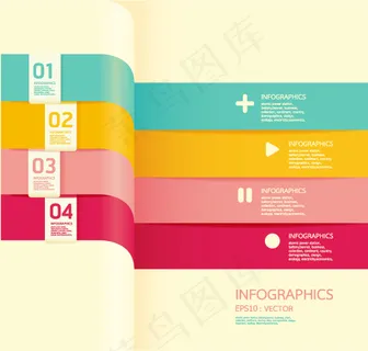 矢量创意彩色符号数字横幅素材