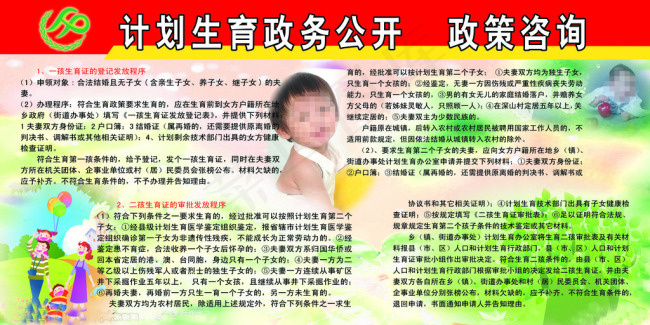 计划生育政务公开栏政策咨询版面图片psd模版下载