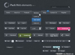 精致UI元素psd素材下载