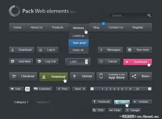 精致UI元素psd素材下载