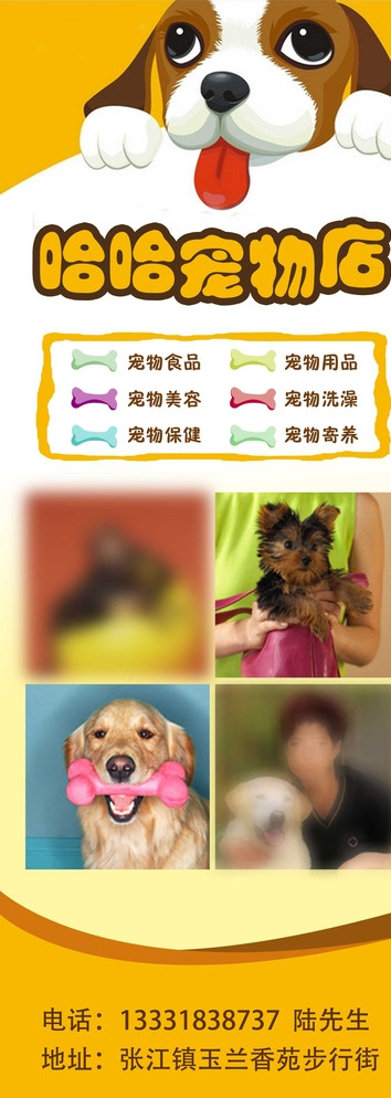 宠物店易拉宝图片psd模版下载